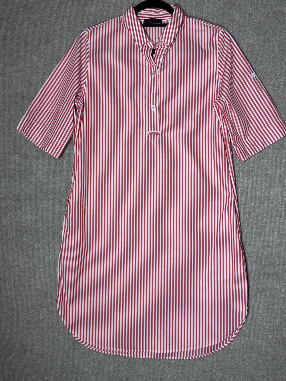 Saint James Leonie Red & White Striped Shirt Dress Size 6